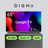 Телевизор QLED Digma 65" DM-LED65UQB31 Google TV Frameless Metal черный/черный 4K Ultra HD 60Hz MEMC DVB-T DVB-T2 DVB-C DVB-S DVB-S2 USB WiFi Smart TV