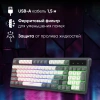 Клавиатура Оклик 731G серый/белый USB Multimedia for gamer LED кабель 1.5м