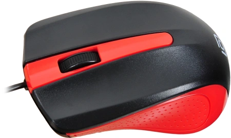Мышь Оклик 225M черный/красный оптическая 1200dpi USB для ноутбука 3but (288237)