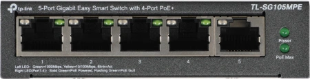 Коммутатор TP-Link TL-SG105MPE (L2) 5x1Гбит/с 4PoE+ 120W неуправляемый