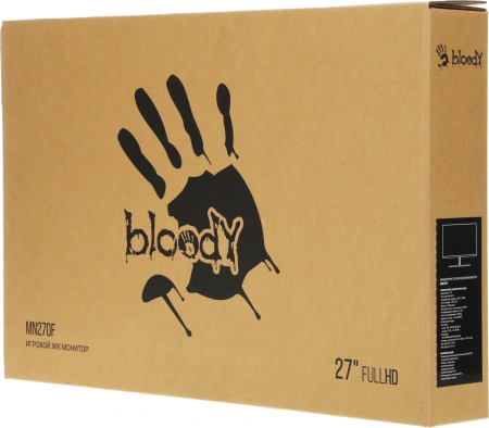 Монитор Bloody 27" MN270F черный IPS LED 1ms 16:9 HDMI M/M матовая 300cd 178гр/178гр 1920x1080 200Hz G-Sync DP FHD 4кг