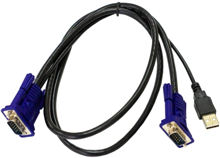 Кабель KVM Origo OKVMCU 1.8м черный VGA-USB (m) (OKVMCU/A1A)