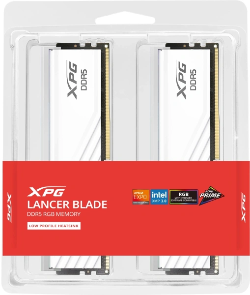 Память DDR5 2x16GB 6400MHz A-Data AX5U6400C3216G-DTLABRWH XPG Lancer Blade RGB RTL Gaming PC5-51200 CL32 DIMM ECC 288-pin 1.4В kit dual rank с радиатором Ret