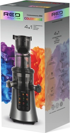 Соковыжималка шнековая Red Solution Colorsense J950 590Вт рез.сок.:1000мл. стальной/черный
