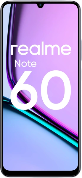 Смартфон Realme RMX3933 Note 60 128Gb 6Gb черный моноблок 3G 4G 2Sim 6.74" 720x1600 Android 14 32Mpix 802.11 a/b/g/n/ac GPS GSM900/1800 GSM1900 Protect A-GPS microSD max2048Gb