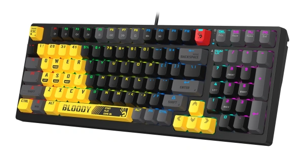 Клавиатура A4Tech S98 механическая желтый USB for gamer LED (SPORTS LIME) кабель 1.8м
