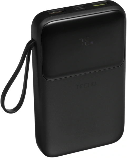 Мобильный аккумулятор Tecno Pocket S101Q 10000mAh QC3.0/PD3.0 22.5W 2.4A 2xUSB-A/USB-C черный