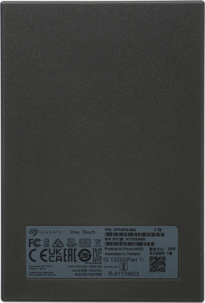 Жесткий диск Seagate USB3.0 2TB STKY2000400 One Touch 2.5" черный