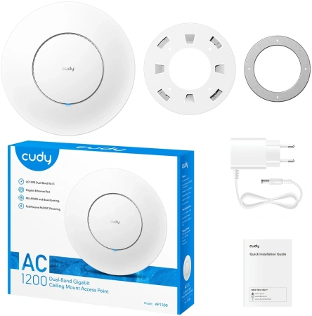 Точка доступа Cudy AP1300_P AC1300 10/100/1000BASE-TX белый