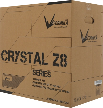 Корпус Formula Crystal Z8 FLOE белый без БП ATX 3x120mm 5x140mm 1xUSB2.0 1xUSB3.0 1xUSB3.1 audio bott PSU