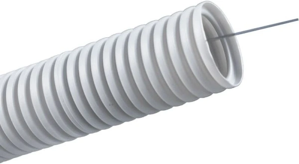 Труба гофр. гибкая ПВХ Cabeus FCPL-20-PVC-100-1-GY внеш.D=20мм с протяжкой 100м сер.