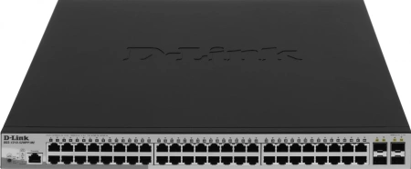 Коммутатор D-Link DGS-1210-52MPP/ME/B3A (L2) 48x1Гбит/с 4SFP 48PoE 740W управляемый