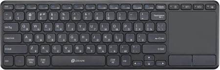 Клавиатура Оклик K614W черный USB беспроводная slim Multimedia Touch (1979327)