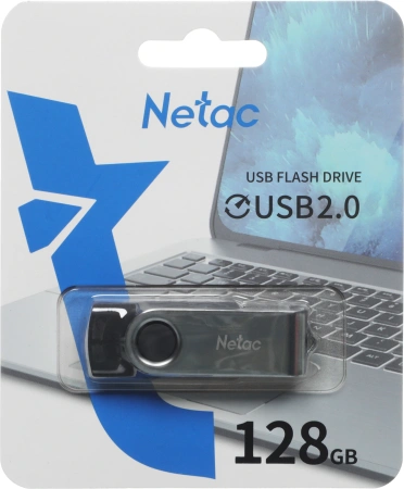 Флеш Диск Netac 128GB U505 NT03U505N-128G-20BK USB2.0 черный/серебристый