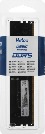 Память DDR5 16GB 4800MHz Netac NTBSD5P48SP-16 Basic RTL Gaming PC5-38400 CL40 DIMM 288-pin 1.1В Intel single rank Ret