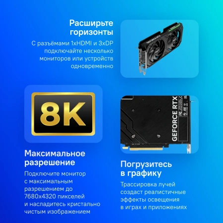 Видеокарта Palit PCI-E 4.0 PA-RTX4060TI DUAL NVIDIA GeForce RTX 4060TI 8Gb 128bit GDDR6 2310/18000 HDMIx1 DPx3 HDCP Ret