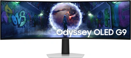 Монитор Samsung 49" Odyssey OLED G9 S49DG932SIXCI серебристый OLED LED 32:9 HDMI полуматовая HAS 250cd 178гр/178гр 5120x1440 240Hz FreeSync Premium Pro DP USB 12.9кг