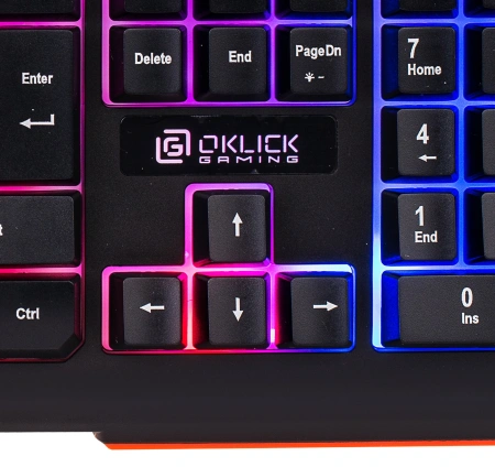 Клавиатура Оклик 710G BLACK DEATH черный/оранжевый USB Multimedia for gamer LED (476393)