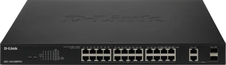 Коммутатор D-Link DGS-1100-26MPPV2/A3A (L2) 24x1Гбит/с 2xКомбо(1000BASE-T/SFP) 2SFP 24PoE 90W управляемый