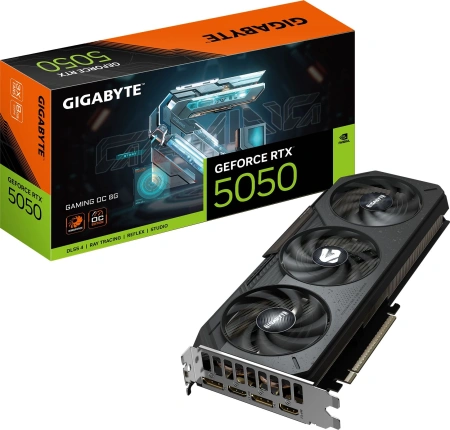 Видеокарта Gigabyte PCI-E 5.0 GV-N5050GAMING OC-8GD 1.0 NVIDIA GeForce RTX 5050 8Gb 128bit GDDR6 2632/20000 HDMIx2 DPx2 HDCP Ret