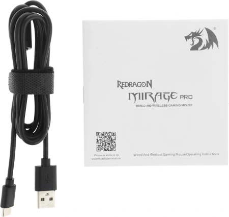 Мышь Redragon Mirage Pro черный оптическая 8000dpi беспров. USB для ноутбука (71432)