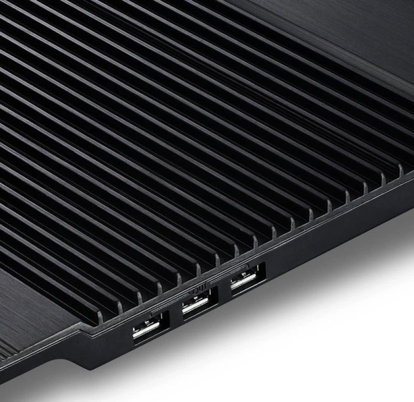 Подставка для ноутбука Deepcool N8 (DP-N24N-N8BK) 17" 380x278x55мм 25дБ 3xUSB 2x 140ммFAN 1244г алюминий черный