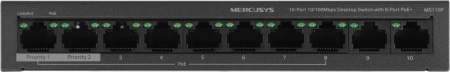 Коммутатор Mercusys MS110P (L2) 10x100Мбит/с 8PoE+ 65W неуправляемый