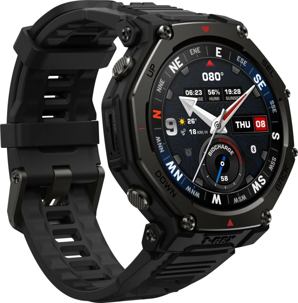 Смарт-часы Amazfit T-rex 3 Pro A2444 48мм 1.5" AMOLED корп.черный рем.черный разм.брасл.:145-210мм (1747201)