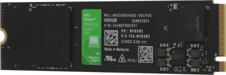 Накопитель SSD WD PCIe 4.0 x4 500GB WDS500G4G0E SN3000 Green M.2 2280