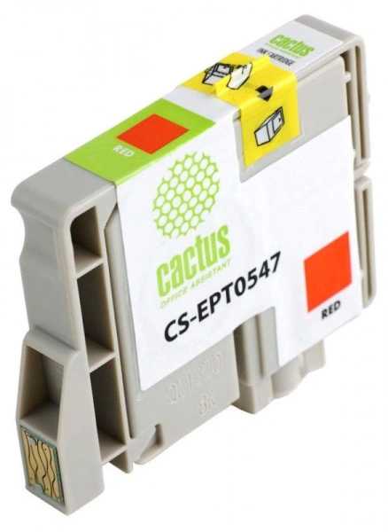 Картридж струйный Cactus CS-EPT0547 T0547 красный (16.2мл) для Epson Stylus Photo R800/R1800 с чипом