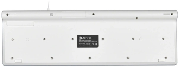 Клавиатура Оклик 490ML белый USB slim Multimedia LED