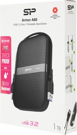 Жесткий диск Silicon Power USB3.0 1TB SP010TBPHDA60S3A A60 Armor 2.5" черный
