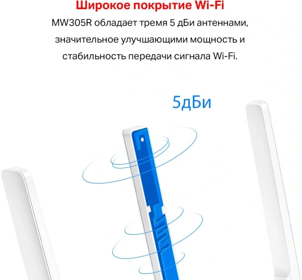 Роутер беспроводной Mercusys MW305R N300 10/100BASE-TX белый