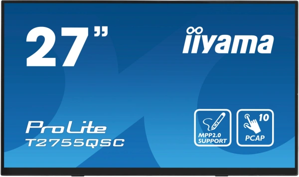 Монитор Iiyama 27" ProLite T2755QSC-B1 черный IPS LED 16:9 HDMI M/M глянцевая 400cd 178гр/178гр 2560x1440 75Hz DP WQ USB Touch 5.8кг