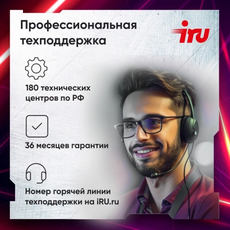 ПК IRU Game 510H6SEA MT i5 12400F (2.5) 16Gb SSD512Gb RTX4060 8Gb FreeDOS GbitEth 500W черный (RUS) (2023164)