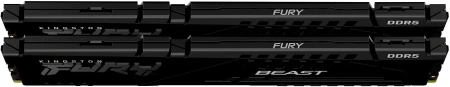 Память DDR5 16GB 6400MHz Kingston KF564C32BB-16 Fury Beast Black RTL Gaming PC5-51200 CL32 DIMM 288-pin 1.4В single rank с радиатором Ret