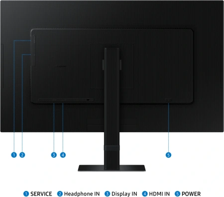 Монитор Samsung 27" ViewFinity S7 S27D700EAUXEN черный IPS LED 5ms 16:9 HDMI матовая 1000:1 350cd 178гр/178гр 3840x2160 60Hz DP Quad 4K (2160p) USB 5кг