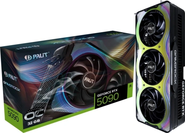 Видеокарта Palit PCI-E 5.0 PA-RTX5090 GAMEROCK OC NVIDIA GeForce RTX 5090 32Gb 512bit GDDR7 2017/28000 HDMIx1 DPx3 HDCP Ret