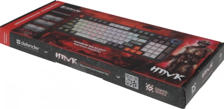 Клавиатура Defender GK-418 механическая черный USB Multimedia for gamer LED (45418) кабель 1.5м