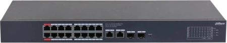 Коммутатор Dahua DH-CS4220-16GT-190 16x100Мбит/с 2x1Гбит/с 2xКомбо(1000BASE-T/SFP) 2SFP 16PoE 190W управляемый
