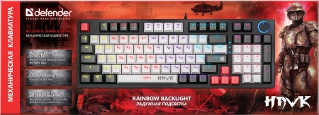 Клавиатура Defender GK-418 механическая черный USB Multimedia for gamer LED (45418) кабель 1.5м