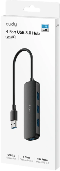 Разветвитель USB 3.0 Cudy UH40A 4порт. черный