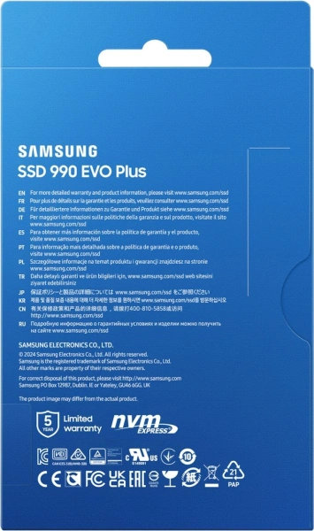 Накопитель SSD Samsung PCIe 4.0 x4 1TB MZ-V9S1T0B/AM 990 EVO Plus M.2 2280