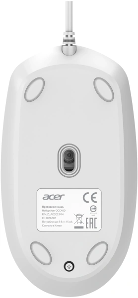 Клавиатура + мышь Acer OCC400 клав:белый мышь:белый USB (ZL.ACCCC.014)