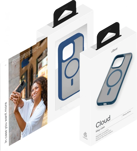 Чехол (клип-кейс) uBear для Apple iPhone 16 Pro Cloud with MagSafe синий (CS432DB63PMT-I24M)