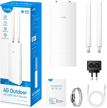 Роутер беспроводной Cudy LT700 OUTDOOR AC1200 10/100/1000BASE-TX/4G cat.6 белый