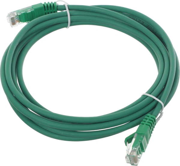 Патч-корд Suprlan 10-0159 UTP RJ-45 вил.-вилка RJ-45 кат.5E 3м зеленый LSZH 26AWG