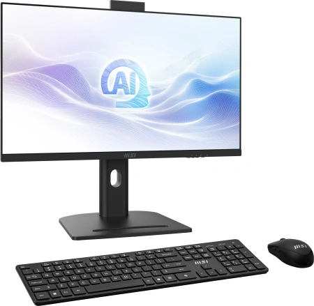 Моноблок MSI Modern AM273QP AI 1UM-088XRU 27" WQHD Core Ultra 7 155H (1.4) 32Gb SSD1Tb Graphics CR без ОС 2.5xGbitEth WiFi BT 150W клавиатура мышь Cam черный 2560x1440