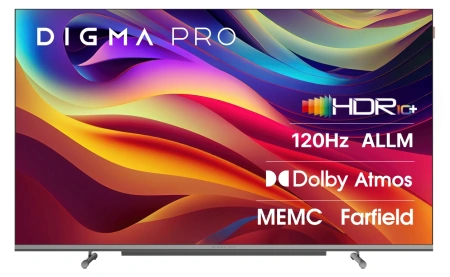 Телевизор OLED Digma Pro 55" OLED 55M Google TV Frameless черный/серебристый 4K Ultra HD 120Hz DVB-T DVB-T2 DVB-C DVB-S DVB-S2 USB WiFi Smart TV