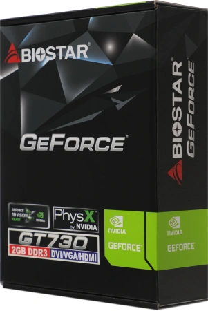 Видеокарта Biostar PCI-E 2.0 GT730-2GB D3 LP (GF108) NVIDIA GeForce GT 730 2Gb 128bit GDDR3 700/1333 DVIx1 HDMIx1 CRTx1 HDCP Ret low profile
